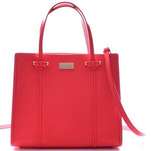 kate spade leather tote crossbody bag / red & hot pink